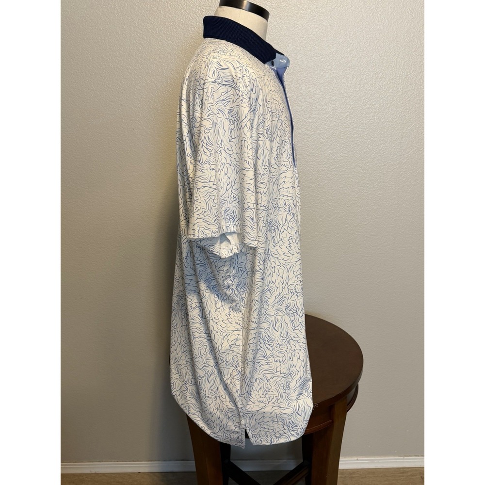 GREYSON Golf Shirt Polo Chest Logo Den Of Thieves Arctic Print XXL NWT $118 - Picture 4 of 8